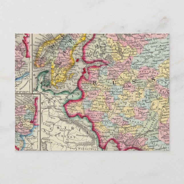 Postal Rusia En Europa, Suecia Y Noruega (Anverso)