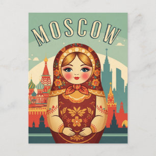 Postal Rusia Moscú Matroyshka Doll Travel