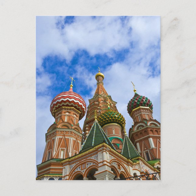 Postal Rusia, Moscú, Plaza Roja, San Basilio (Anverso)
