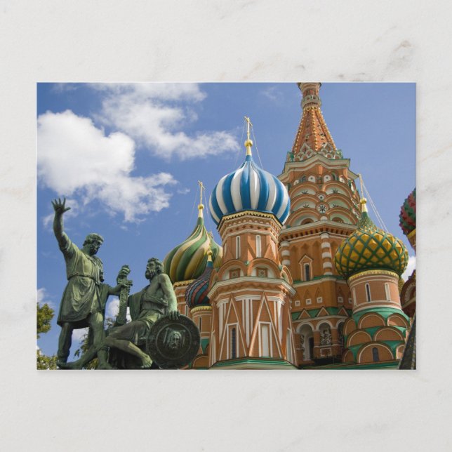 Postal Rusia, Moscú, Plaza Roja. St. Basil 3 (Anverso)