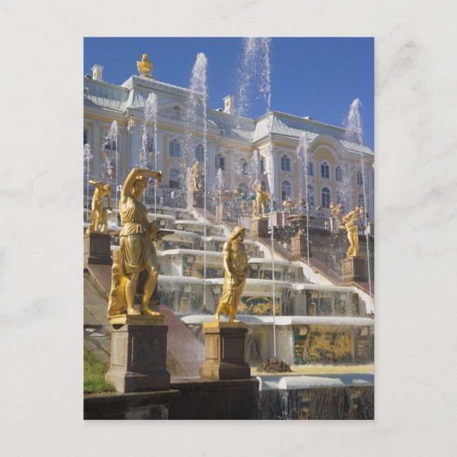 Postal Rusia, San Petersburgo, La Gran Cascada, (Anverso)