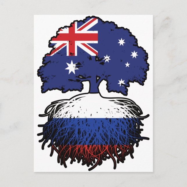 Postal Ruso Australia Australia Roots de árboles de Rusia (Anverso)