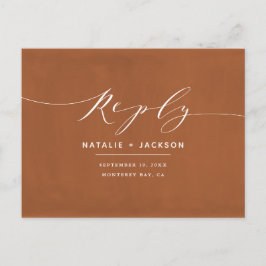 Postal Rust + blanca y elegante respuesta de boda