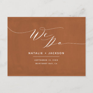 Postal Rust + white hacemos una elegante boda