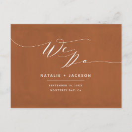 Postal Rust + white hacemos una elegante boda