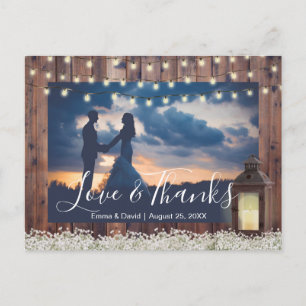Postal Rustic Barn Lantern String Lights Photo Gracias