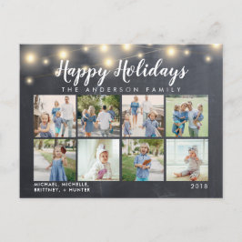 Postal Rustic Chalkboard String Light Photo Holiday
