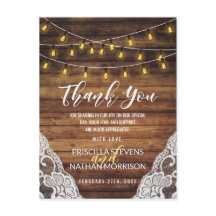 Rustic Country String Lights Wood Lace Gracias
