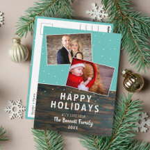 Rustic Dark Wood Snow Holiday 2 Photo