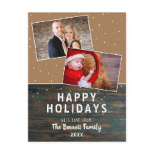 Rustic Dark Wood Snow Holiday 2 Photo