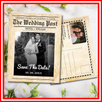 Rustic Elegant, Boda de periódico, salva la fecha