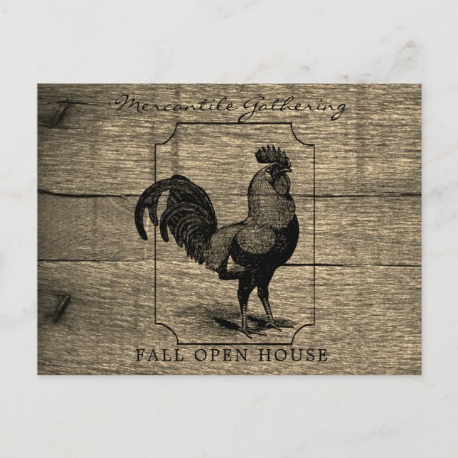 Postal Rustic Farmhouse Rooster Barnwood (Anverso)