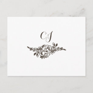 Postal Rustic Flourish Vintage Wedding Rsvp