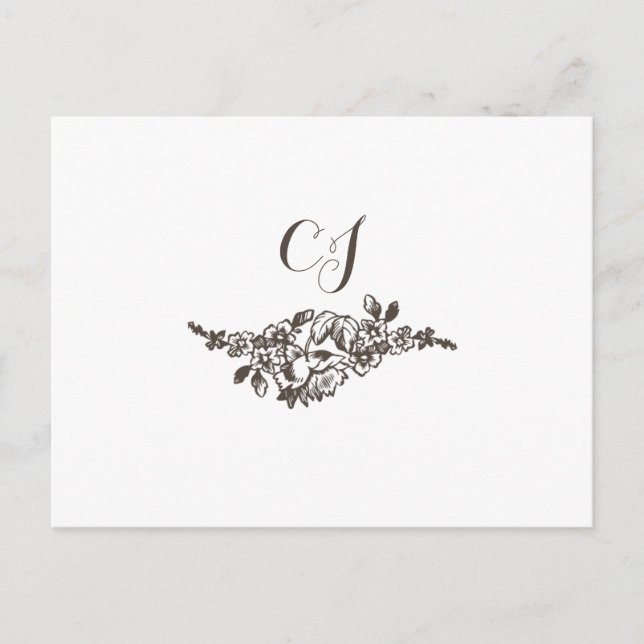 Postal Rustic Flourish Vintage Wedding Rsvp (Anverso)