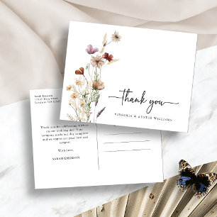 Postal Rustic Gracias Wildflower