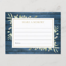 Postal Rustic Greenery Celebration of Life Memory Card
