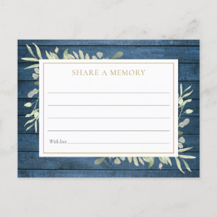 Postal Rustic Greenery Celebration of Life Memory Card