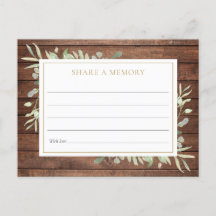 Rustic Greenery Celebration of Life Memory Card