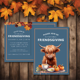 Postal Rustic Highland Amistad con las vacas invitan a po