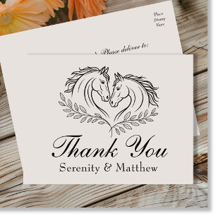 Postal Rustic Horse Western Country Wedding Gracias