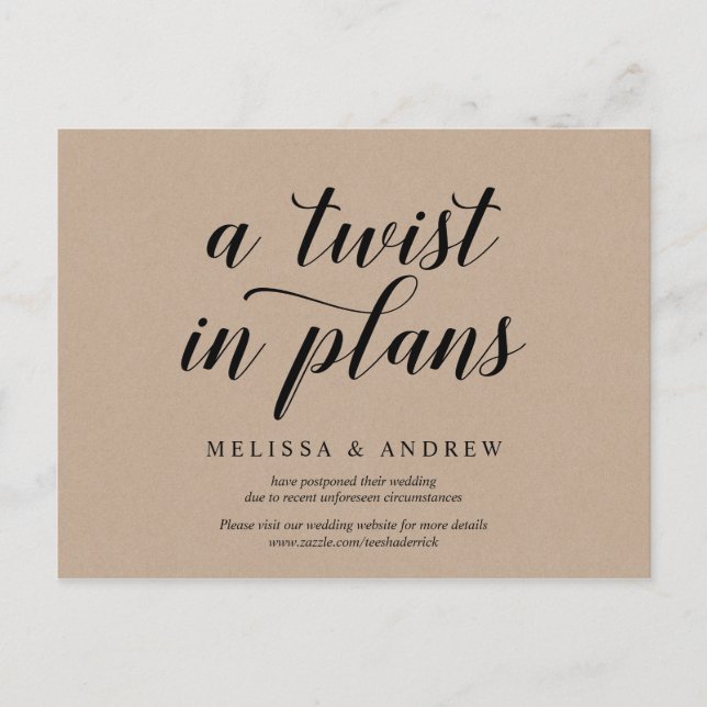 Postal Rustic Kraft, un giro en los planes, invita a posp (Anverso)