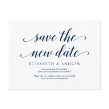 Rustic, salva la nueva fecha, azul marino, pospues