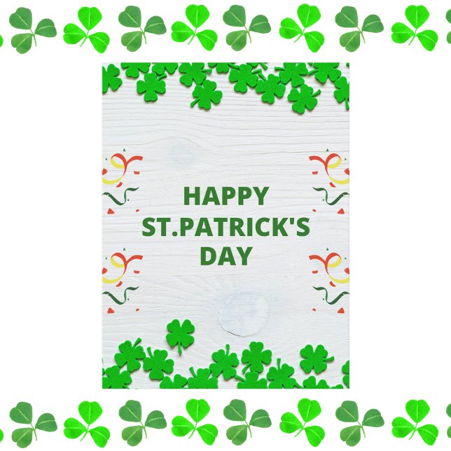 Postal Rustic St. Patrick's Day Shamrock Celebración (Subido por el creador)