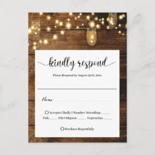 Postal Rustic Wedding RSVP