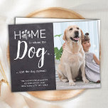 Postal Rustic Weve Moved New Address Pet Photo Dog Moving<br><div class="desc">Home is Where The Dog Is ... and the dog moved! Let your best friend announce your move with this cute and funny custom pet photo dog moving announcement card in a rustic chalkboard slate design with paw print. Personalize with your favorite dog photo, names and your new address. This...</div>