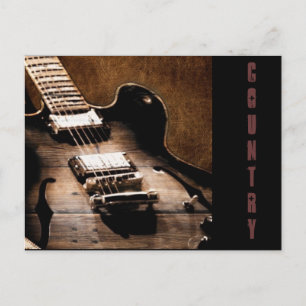 Postal Rustic Wood Western Country Music Guitar