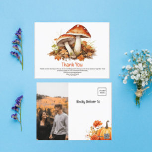 Postal Rústica caída otoño Boda de hongos en otoño gracia