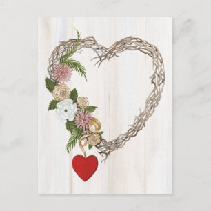 Postal Rústica corazón de San Valentín