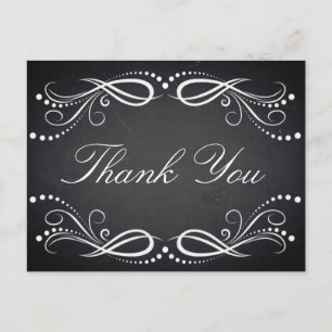 Postal Rústica de la Vintage floral blanca de Chalkboard