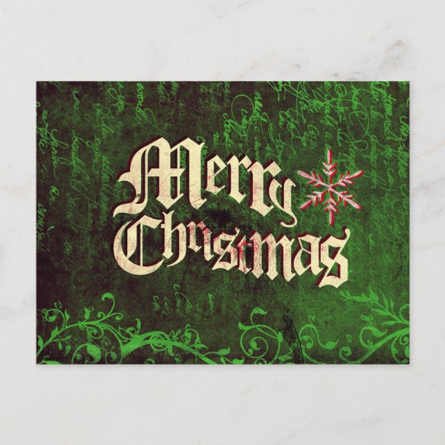 Postal rústica de las Felices Navidad del Grunge (Anverso)