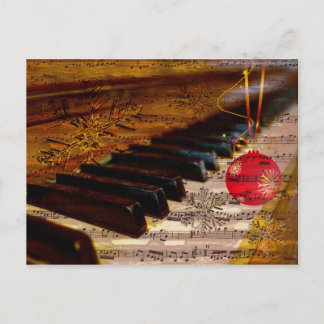 postal rústica del navidad del profesor de piano