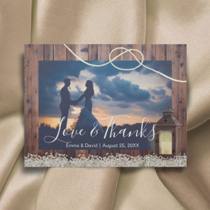 Postal Rústica linterna de granero atando el nudo foto gr