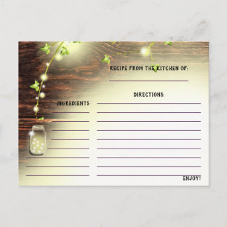 Postal Rústica Madera Mason Jar String Lights Tree Receta