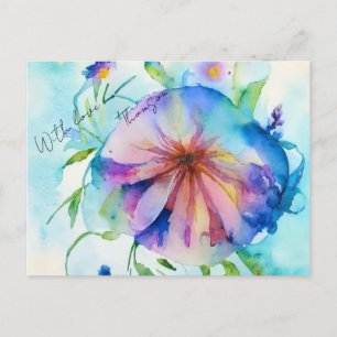Postal Rústico azul armenwiano Floral Custom Name Gift En