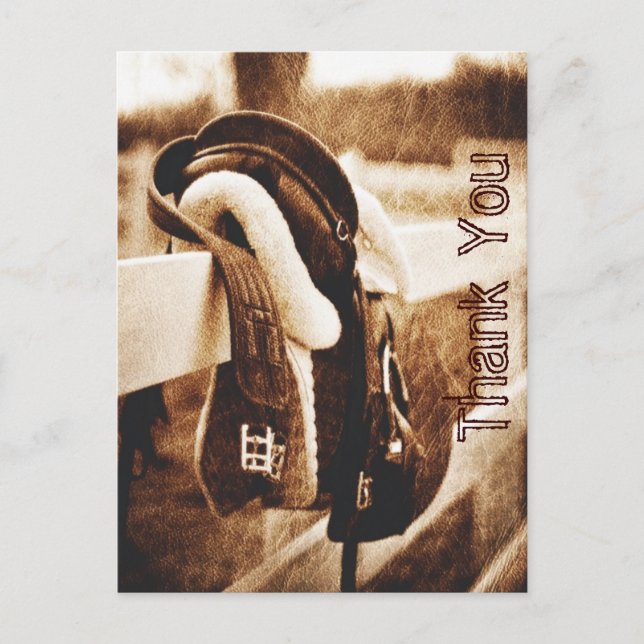 Postal Rústico boda de caballos de vaquero occidental gra (Anverso)