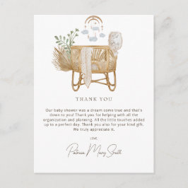 Postal Rústico Boho Baby Cot Baby Shower Gracias