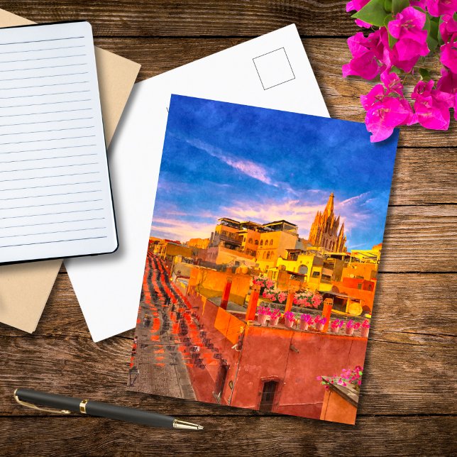 Postal Rústico Casco Antiguo San Miguel De Allende Paint (Subido por el creador)