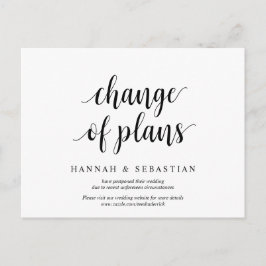 Postal Rústico moderno, cambio de planes, pospuesto