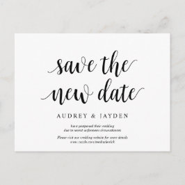 Postal Rústico moderno, salva la nueva fecha, pospuesto