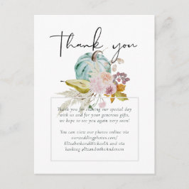 Postal Rústico otoño caída calabazas higos flores Boda