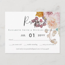 Postal Rústico otoño caída calabazas higos flores Boda