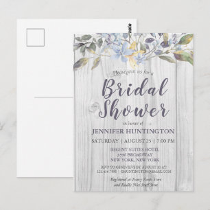 Postal Rústico País Floral Barnwood Bridal Shower