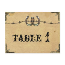 Rústico País Horseshoe Número de Mesa de Barrido