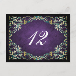 Postal Rústico Regal Ornamental Púrpura Y Boda De Oro
