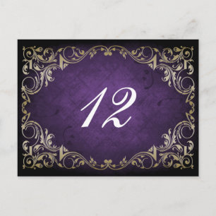 Postal Rústico Regal Ornamental Púrpura Y Boda De Oro