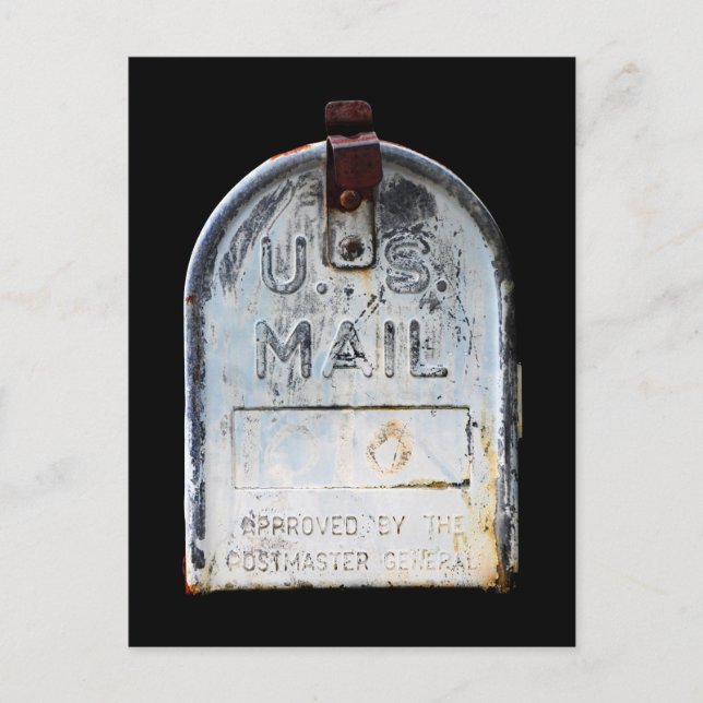 Postal Rústico retrato de buzón de correo (Anverso)